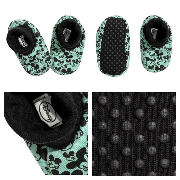 NWT H&M Mint Green Mickey MouseInfant Slippers - Picture 1 of 7